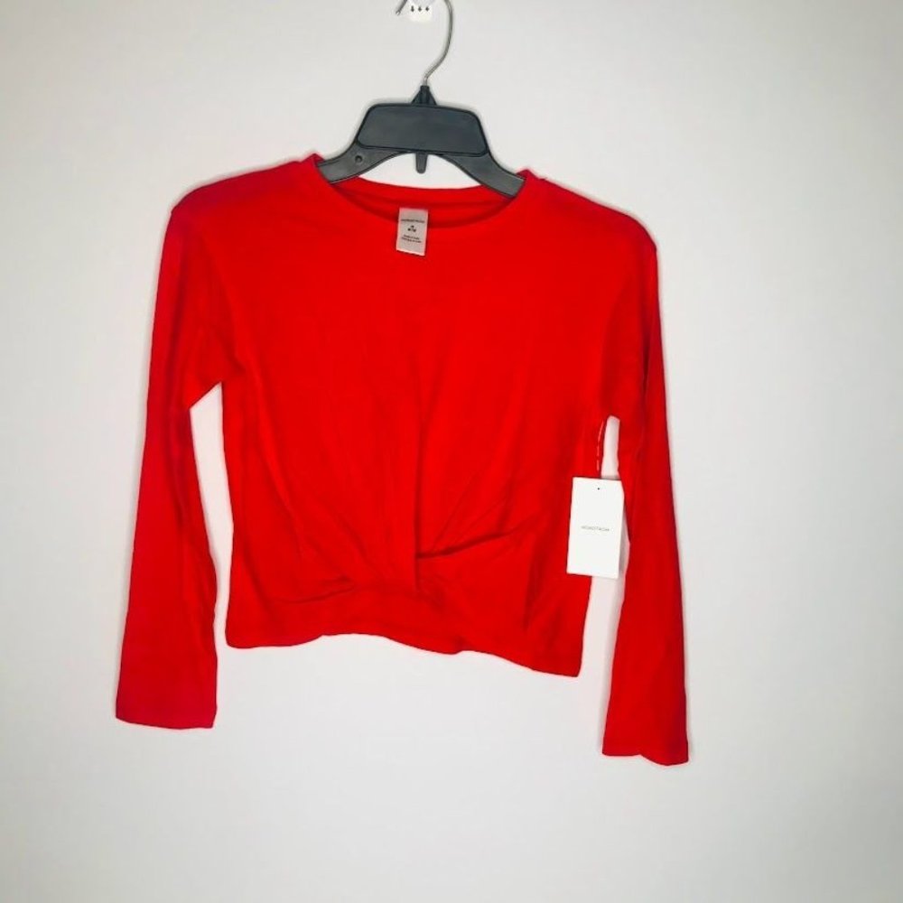 Nordstrom Red Scarlet Long Sleeve Twist Front Girl's Medium